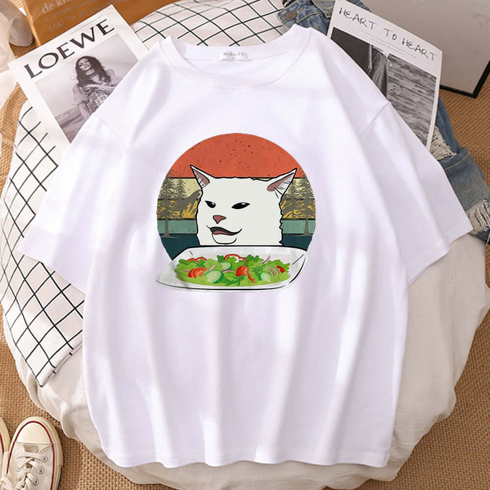 Tong Men's Printed Short Sleeve T-Shirt Around Cartoon T-Shirt Casual