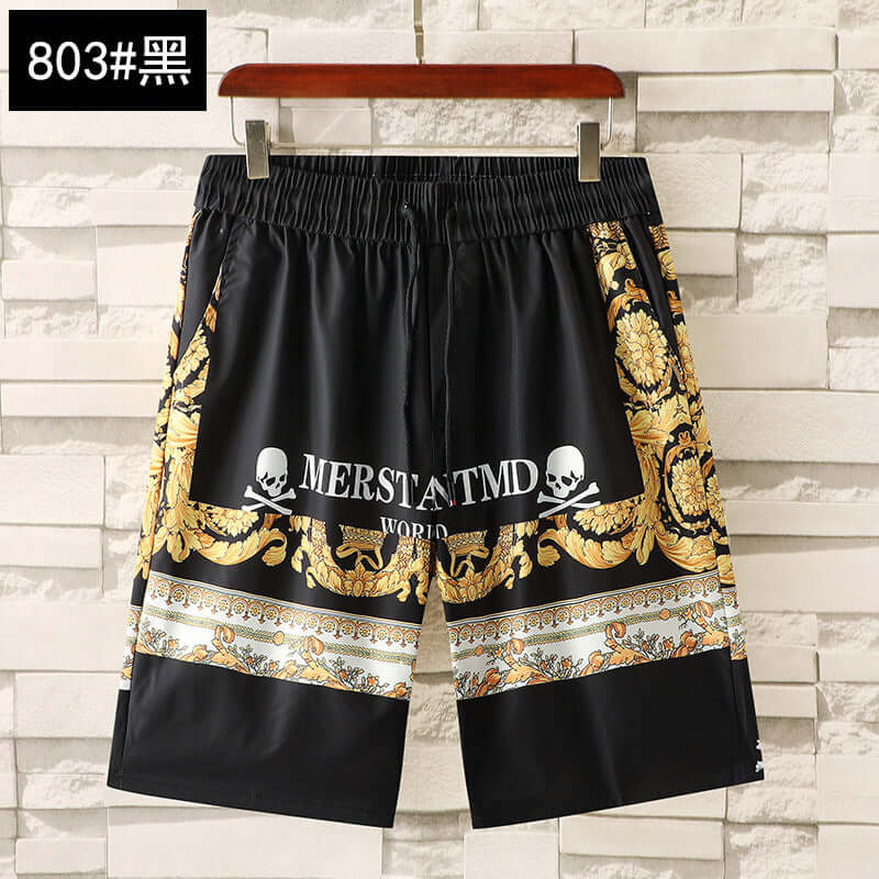 Summer new casual pants men's goods trend straight loose ice silk shorts tide card thin five pants beach pants