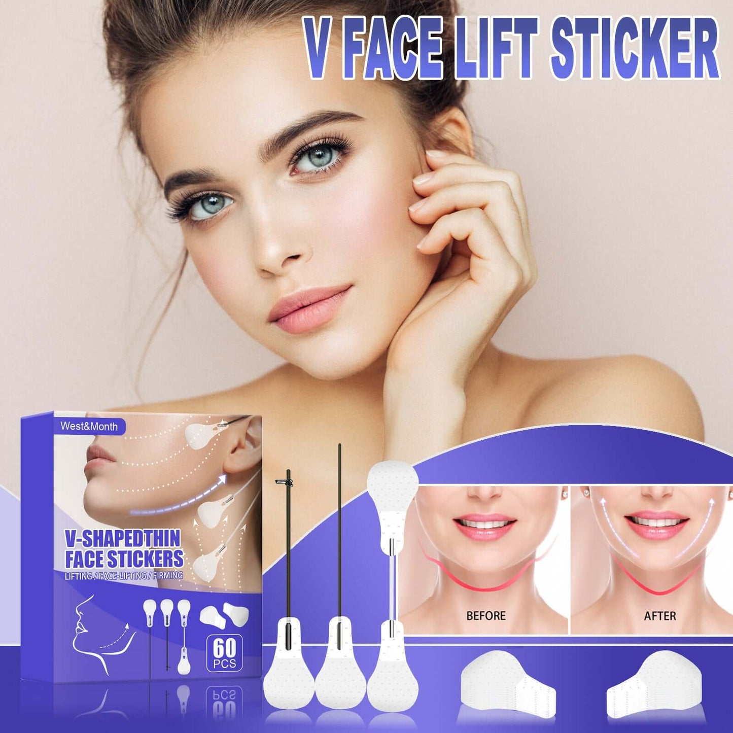 Facial Lifting Patch Face Lifting V-shaped Skin Firming Thin Chin Muscle Lifting Removing Swelling Sculpting Patch