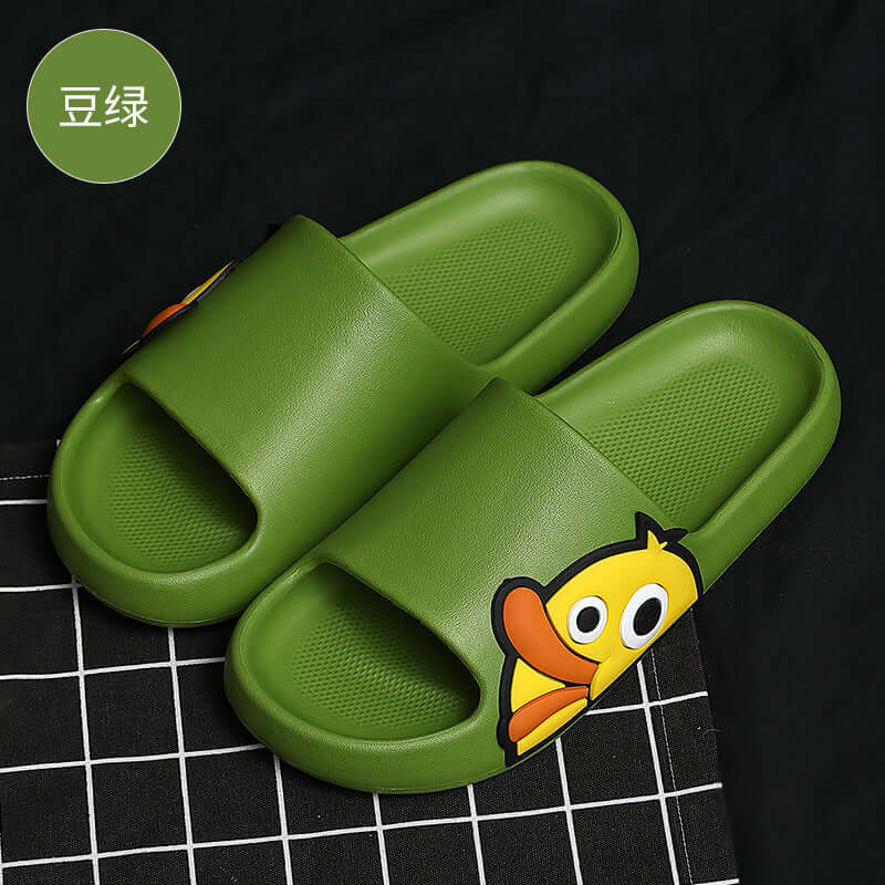 Slippers female summer wear 2021 new cartoon couple duck sandal slip women's beach casual thick bottom word drag