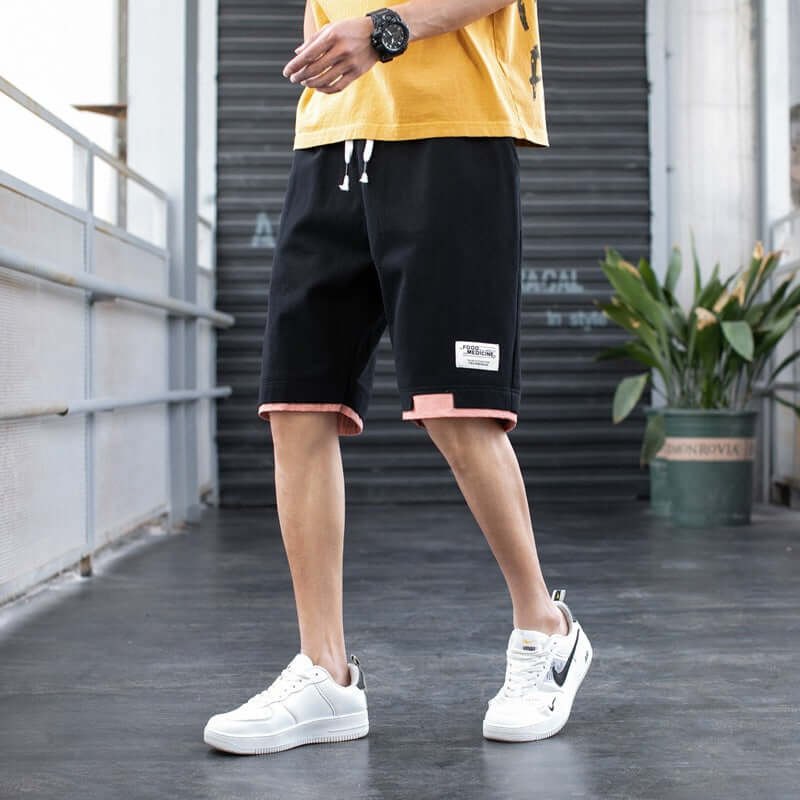 Five-point cotton shorts men's summer 2021 new tide large size loose casual pants summer boys sports pants thin