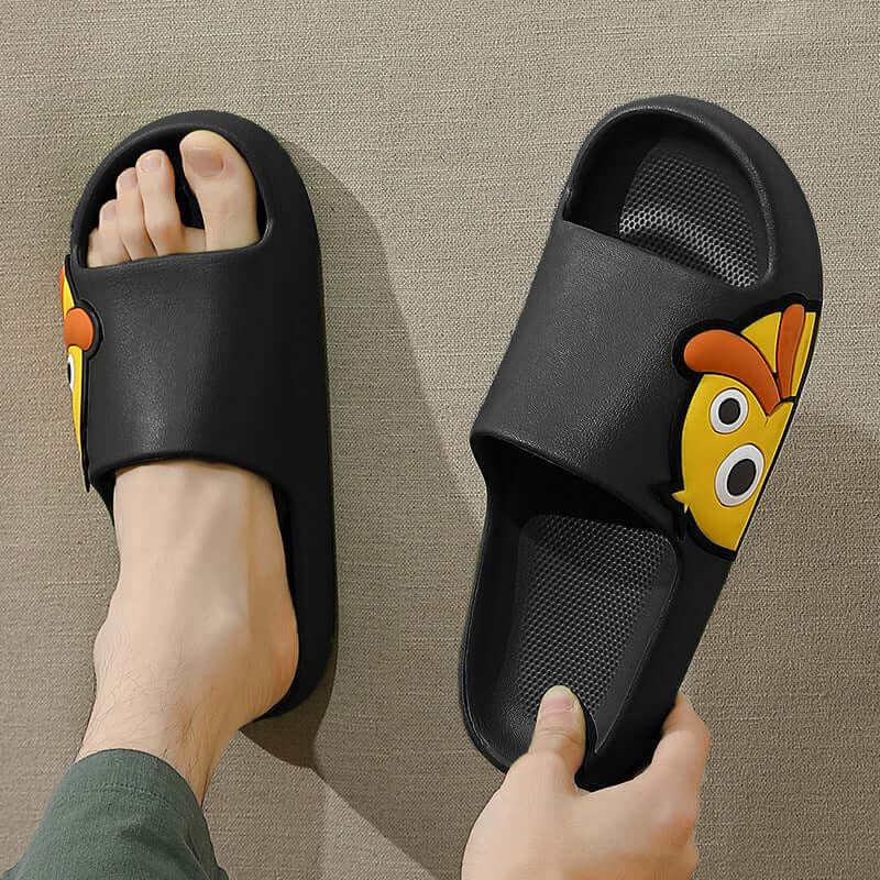 Slippers female summer wear 2021 new cartoon couple duck sandal slip women's beach casual thick bottom word drag