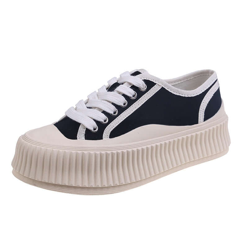 South Korea ULZZANG thick student casual shoe cookie canvas shoes female summer thin section 2021 new breathable