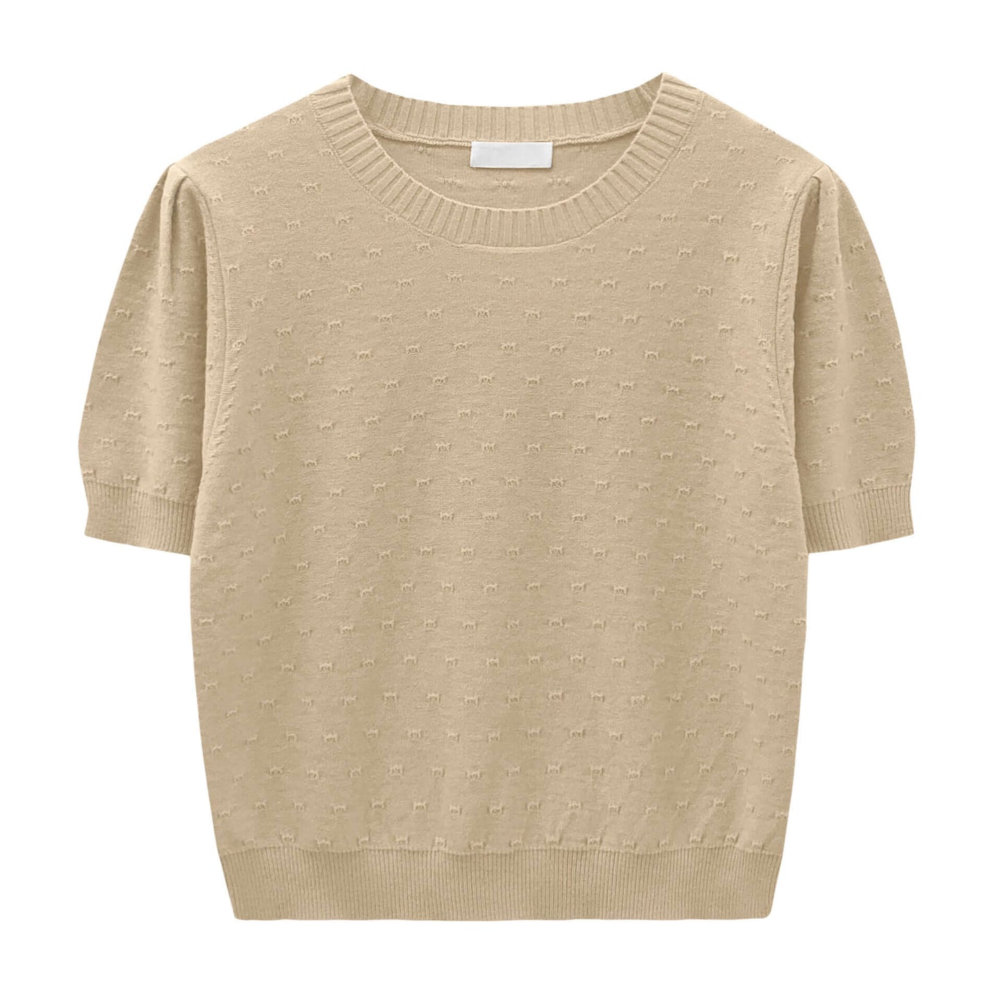 Allo fu retro tornadium cashmere knitted short sleeve 2021 early autumn Korean version of the loose head sweater 18581