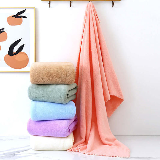 Manufacturers wholesale bath towel coral velvet ultrafine fiber adult thickened water-absorbing towel gift hotel beach towel