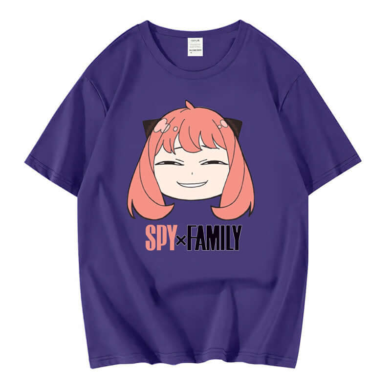 2022 new anime character spy play around the house printing round neck men and women short sleeve T-shirt one piece on behalf of the hair