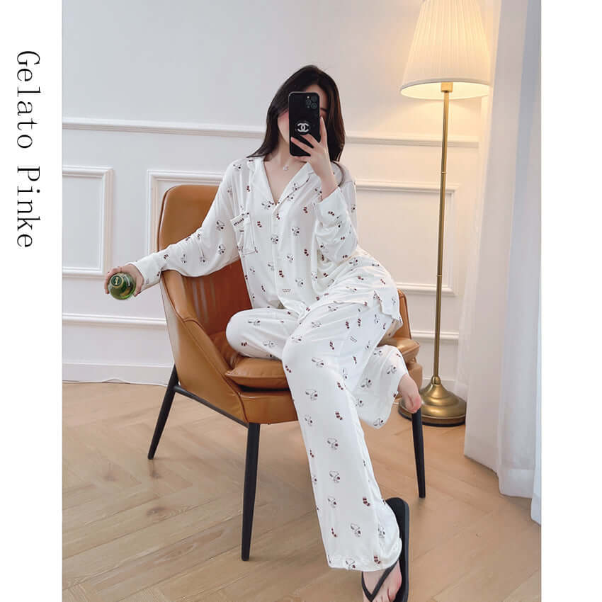 Modal GP Snoopy Long Pajamas Wild Sundure Home Pajamas trousers long-sleeved suit pajamas women autumn and winter