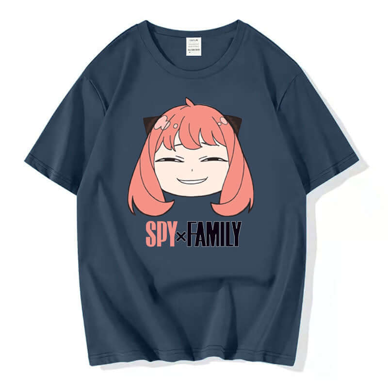 2022 new anime character spy play around the house printing round neck men and women short sleeve T-shirt one piece on behalf of the hair