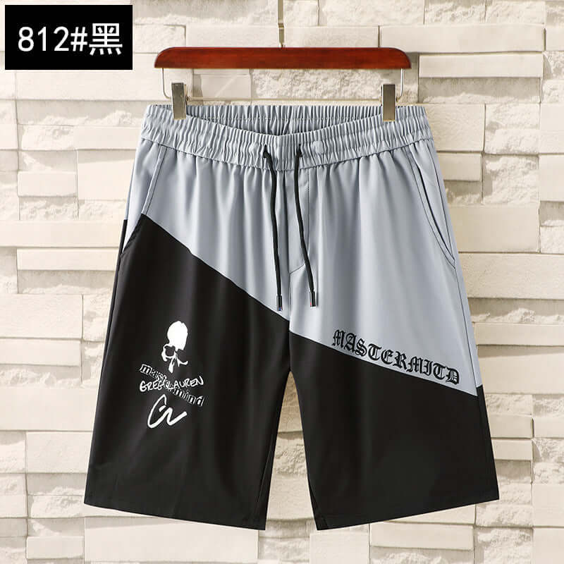 Summer new casual pants men's goods trend straight loose ice silk shorts tide card thin five pants beach pants