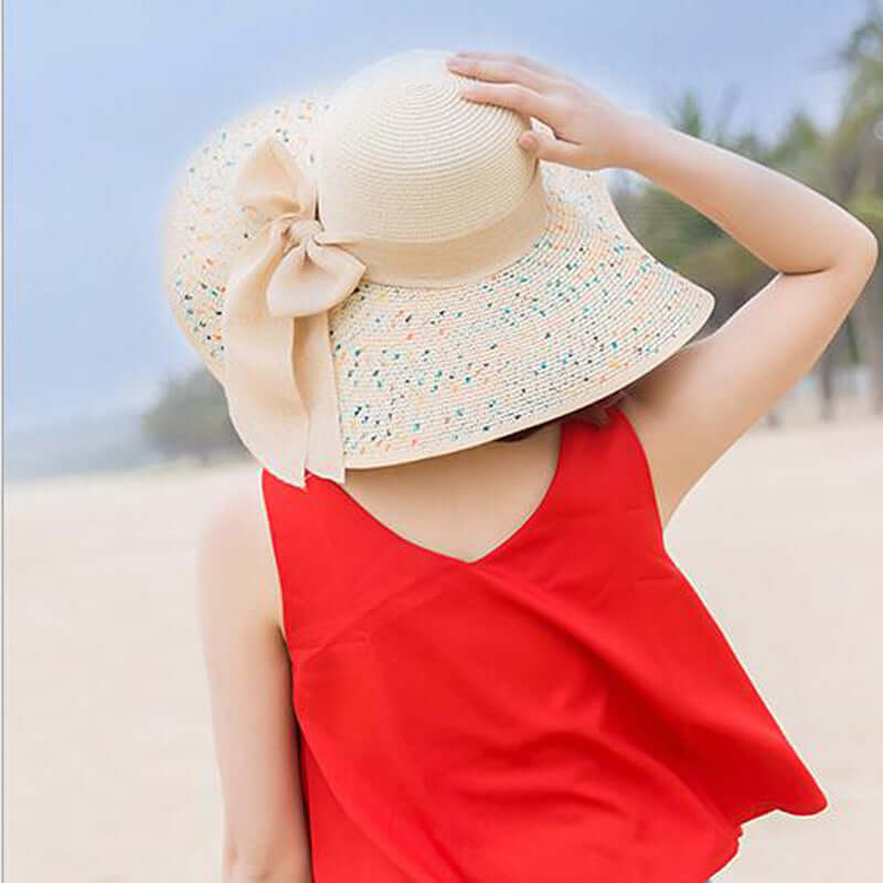 Manufacturers sell big brim hat shade straw hat female summer foldable sunscreen sun hat travel seaside vacation beach hat