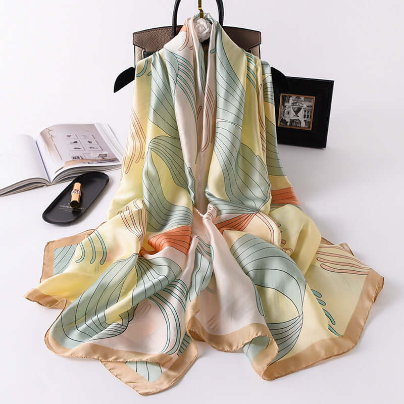 Summer sunscreen beach silk scarf Korean lotus lotus blossamer silk scarf simulation silk scarf female shawl