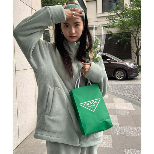 Nan Tao coral fleece suit can be worn outside couple cardigan sweater autumn and winter Korean pajamas two-piece home service women