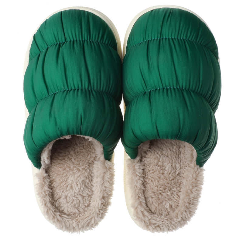 Down cloth cotton slippers female autumn and winter new home indoor cloud plush flip shoes home couple warm slippers