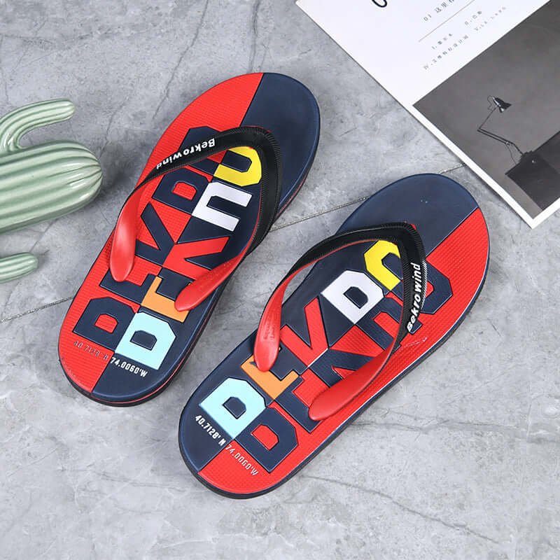 2021 new letter trend fashion men's character flops male home bathroom outdoor slippers men's sandals