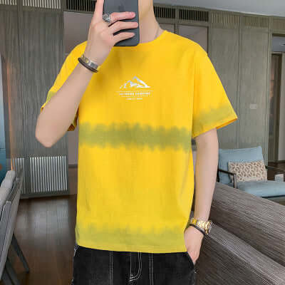 Short Sleeve Male T-Shirt 2021 Summer New Loose Tide Distance Simple Embroidery Men's Shirt Geometric Men's T-Shirt Hemles