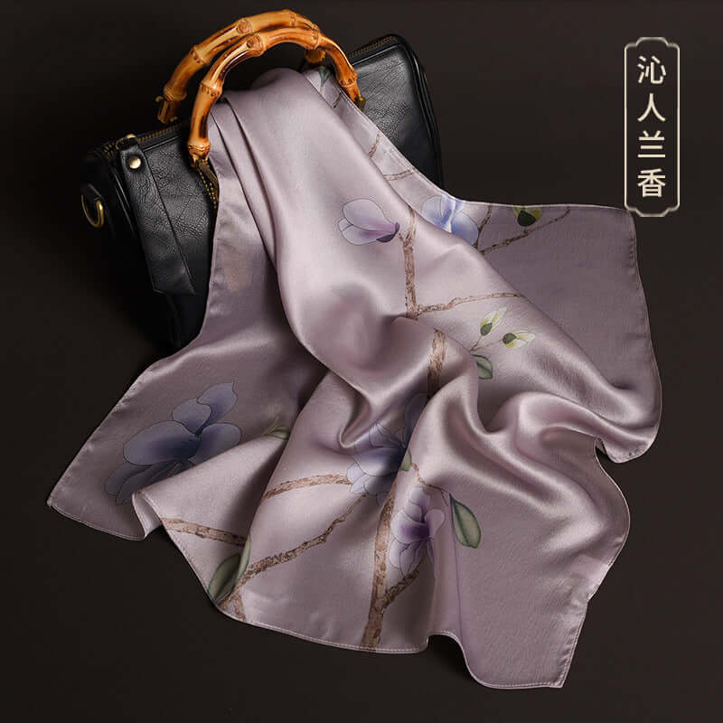 2020 new print small square towel female spring and autumn decoration silk small square towel multi-purpose silk scarf beach towel