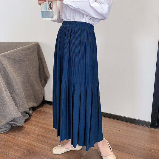 Li Zhiqi Pleated Hair Skirt Female Spring and Autumn New Middle School Han Korean High Wall Skisk Fashion A Skirt 11113