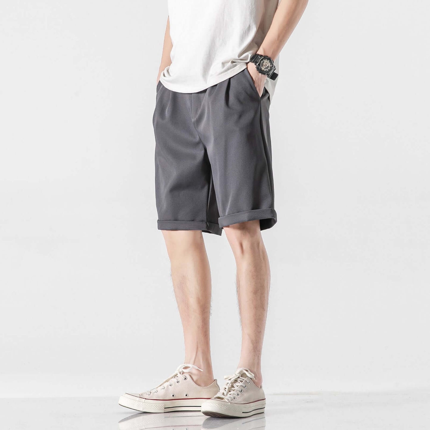 Youth Korean Slim Fit Silk Shorts