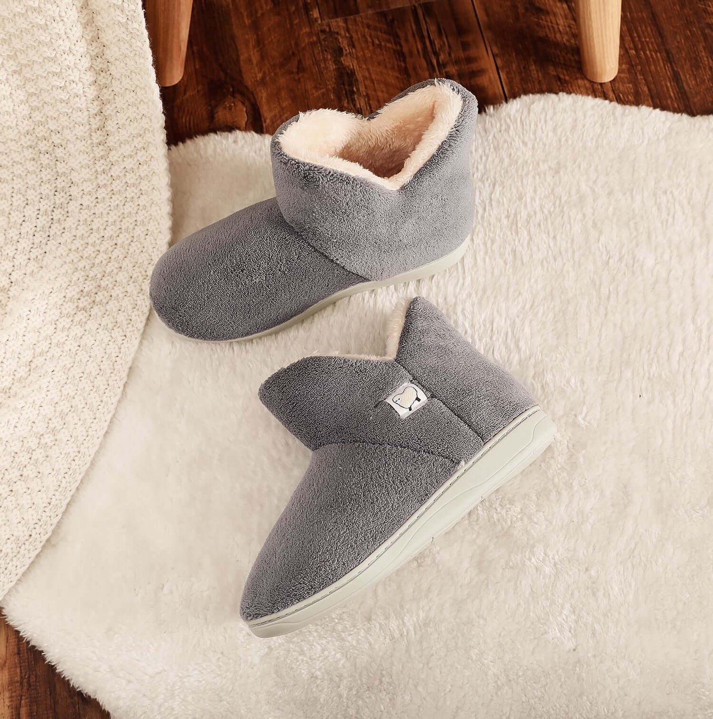 Cozy Memory Cotton High-Top Slippers