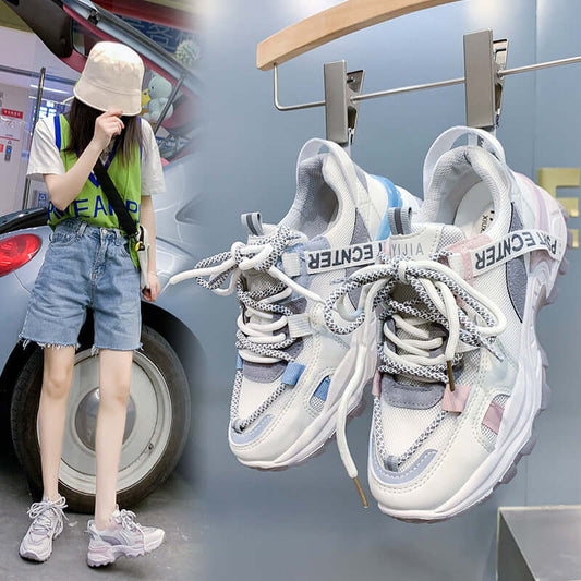 Breathable old women's shoes 2021 summer new breathable sports shoes female students net red casual running shoes 2609