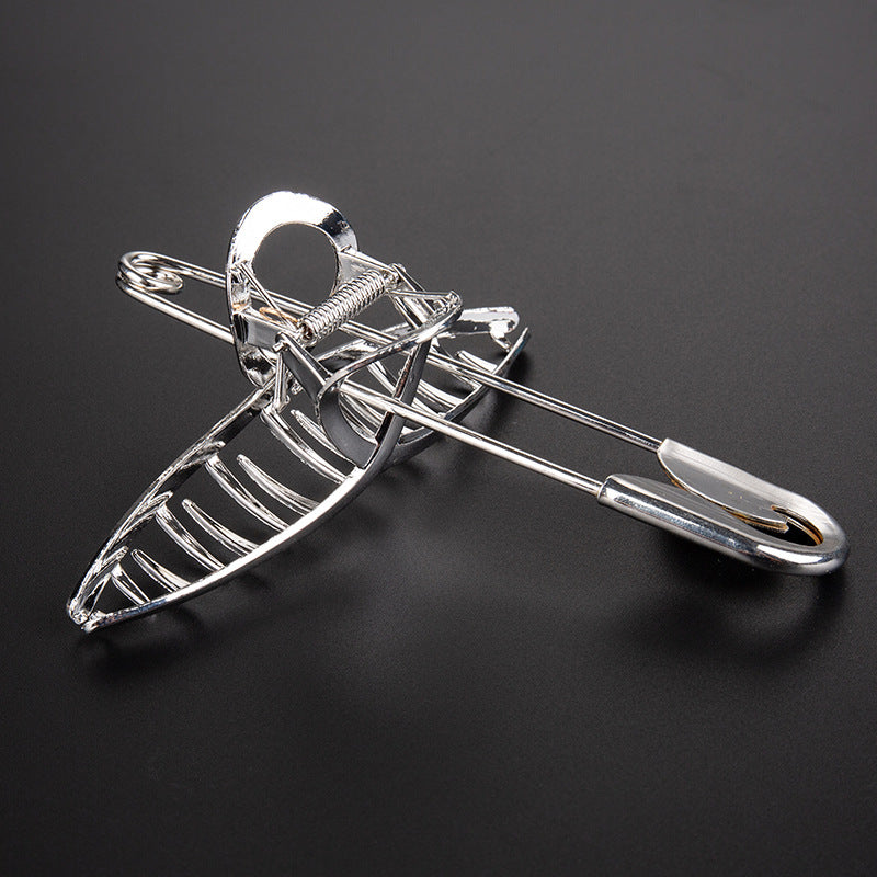 Korean version of the personality irregular metal liquid styling hair clip female diagenes