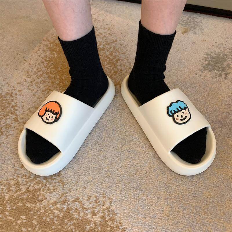 Bathroom men and women lovers sandals and slippers room home exterior wear net red INS tide fashion Japanese cartoon cool slippers