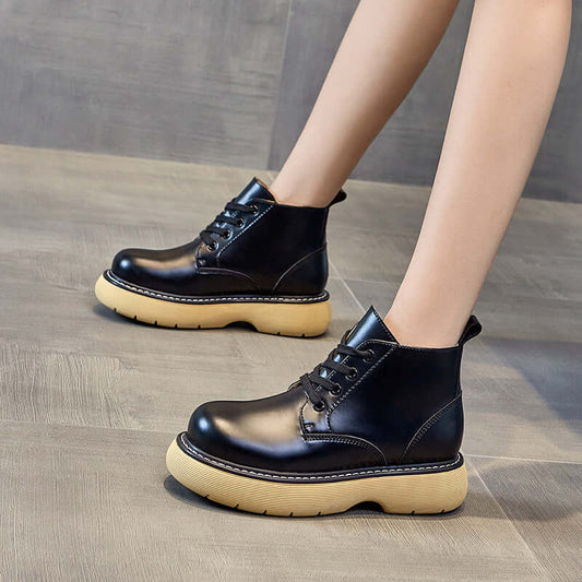 Thick bottom strap leather BV Martin boots female 2021 autumn new big shoes increase boots and ankle boots women's boots