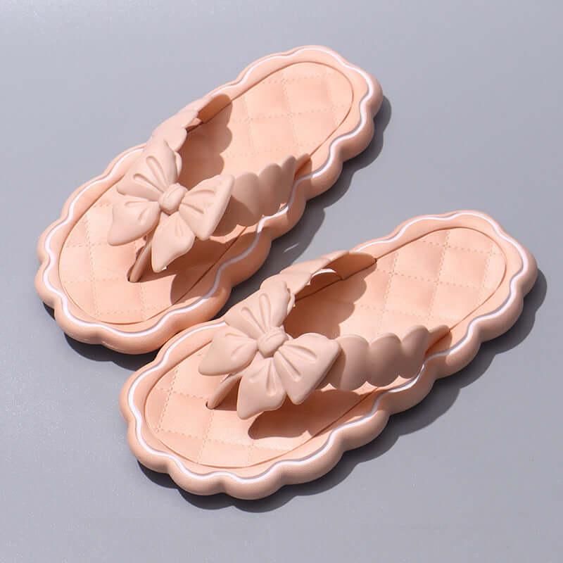 Decorative Bow Flip-Flops-Fashion Non-Slip-Extra Comfy Thick Sole