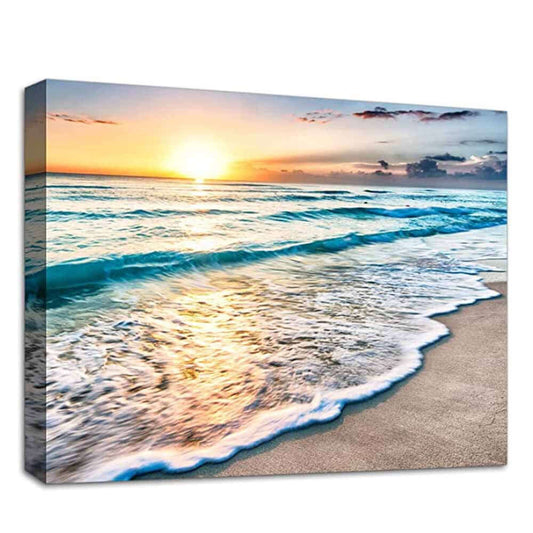 Amazon Blue Landscape Frames Capsules Injection Sunset Seaside Bathroom Hanging Painting Beach Modern Home Decorative Painting