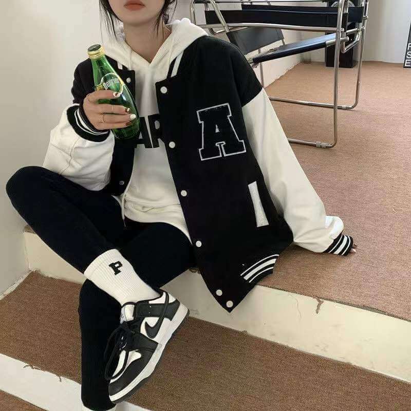 Spring and summer couple baseball uniform jacket men and women 2022 new Korean version of the student loose all-match hit color jacket top