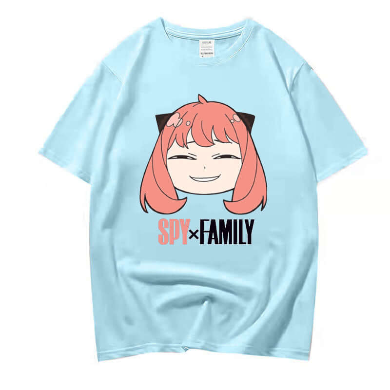 2022 new anime character spy play around the house printing round neck men and women short sleeve T-shirt one piece on behalf of the hair