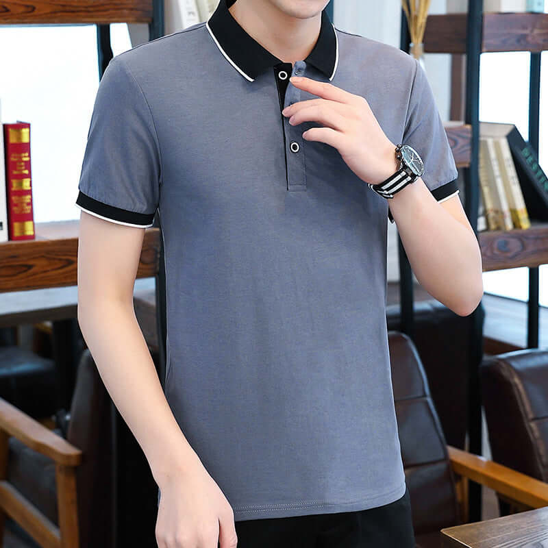Summer men's short sleeve clothes Korean fashion thin section lapel POLO shirt men's casual casual half-sleeved T-shirt