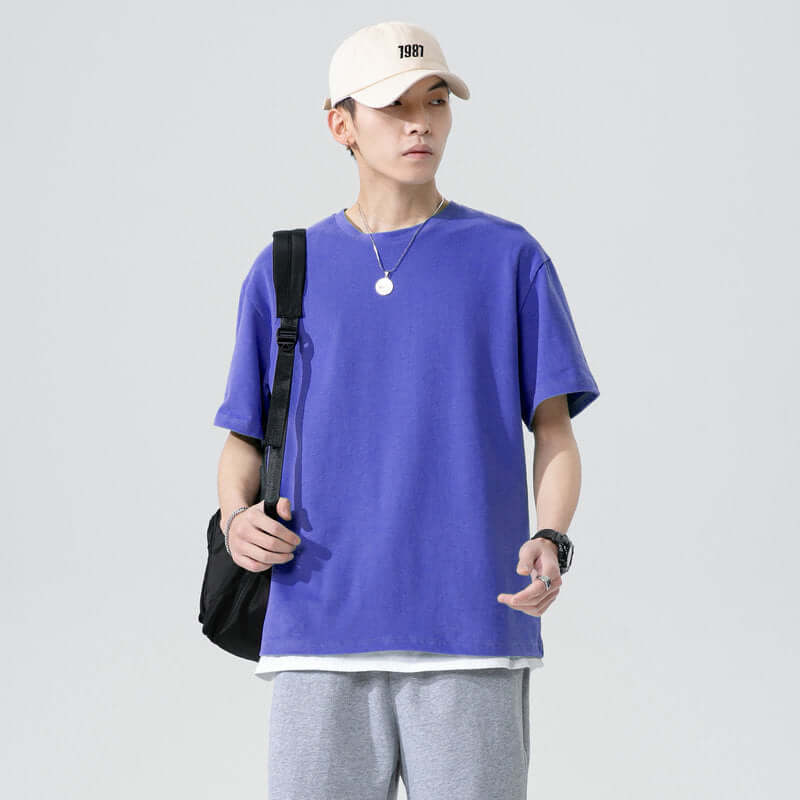 Short-sleeved T-shirt male 2021 new short sleeve T-shirt men's summer cotton bottoming shirt tide card loose trend summer dress