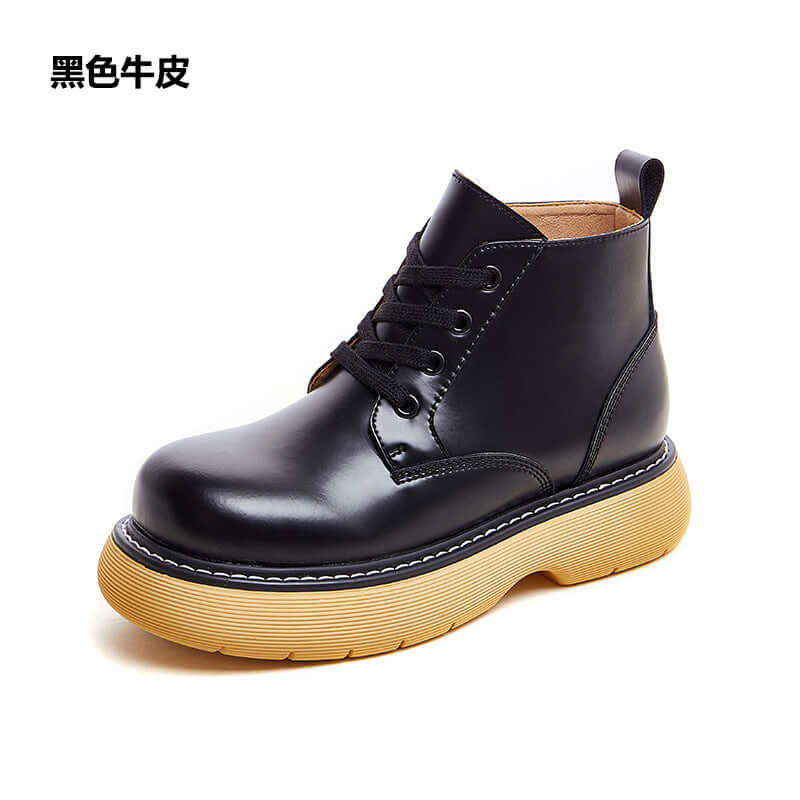 Thick bottom strap leather BV Martin boots female 2021 autumn new big shoes increase boots and ankle boots women's boots