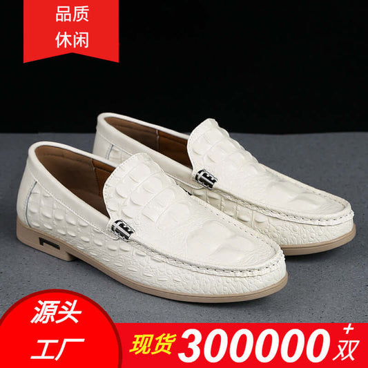 Side shoes 2021 autumn new trend men's peas shoes English round head flat bottom large size casual shoes male