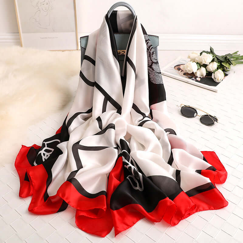 Summer sunscreen beach silk scarf Korean lotus lotus blossamer silk scarf simulation silk scarf female shawl