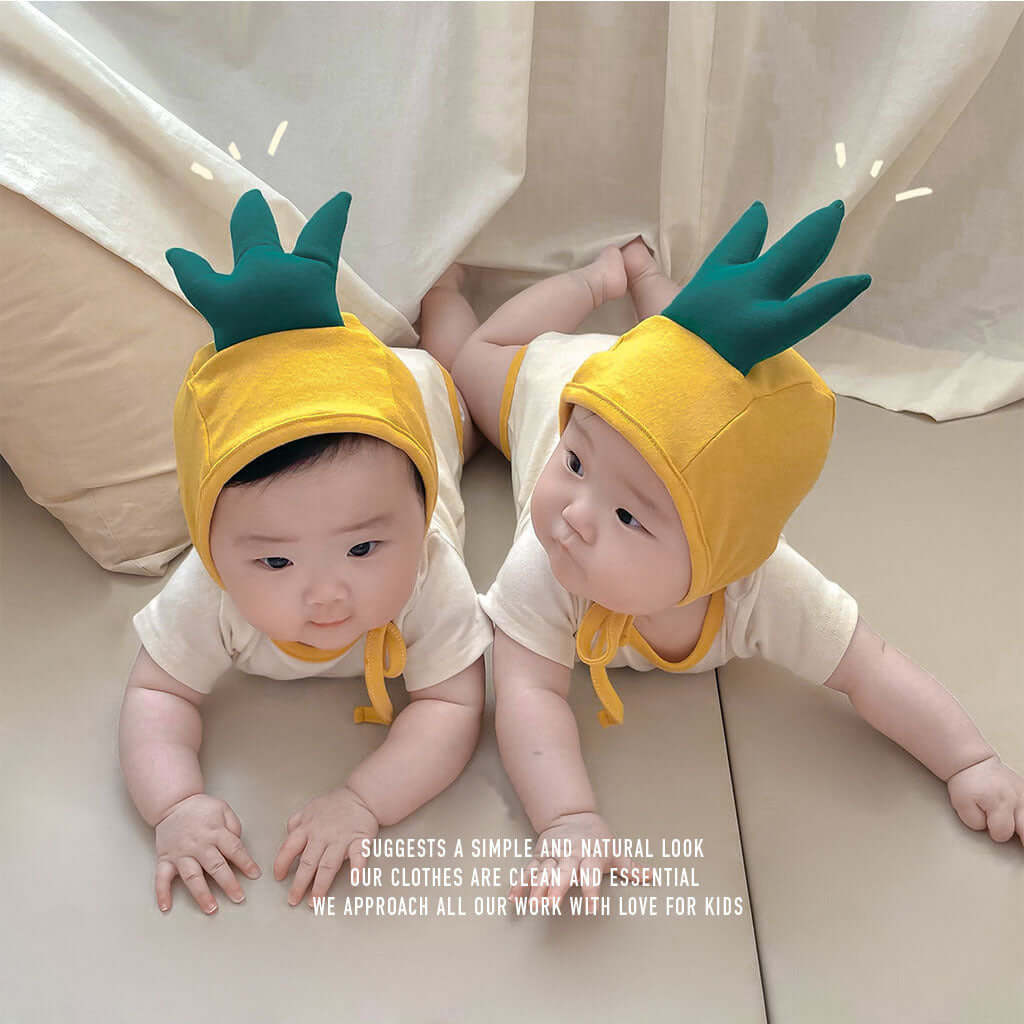 2023 summer new pineapple shape printed baby jumpsuit ins style baby romper baby bag fart clothes