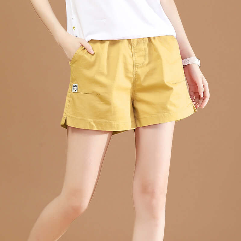 Small daisy white sports shorts female summer loose straight wide legs high waist tide tide casual pants thin section PT256