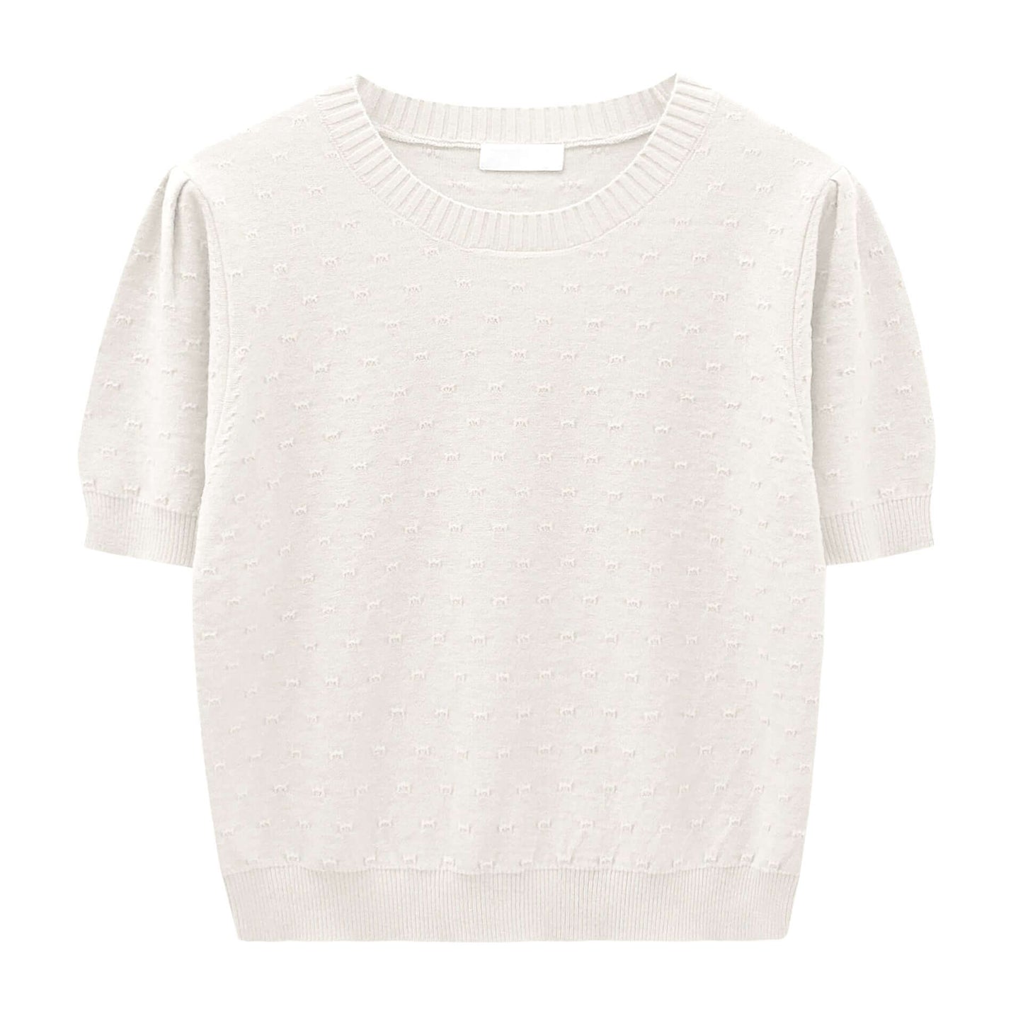 Allo fu retro tornadium cashmere knitted short sleeve 2021 early autumn Korean version of the loose head sweater 18581