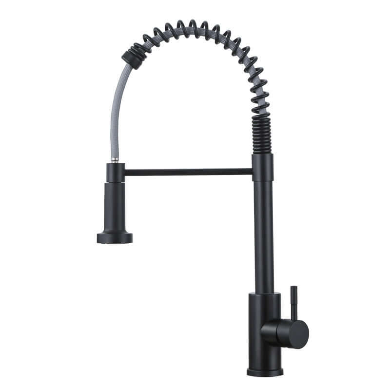 Kitchen cold hot tap 304 stainless steel pull spring water tank dishwashing pool rotating hot water faucet