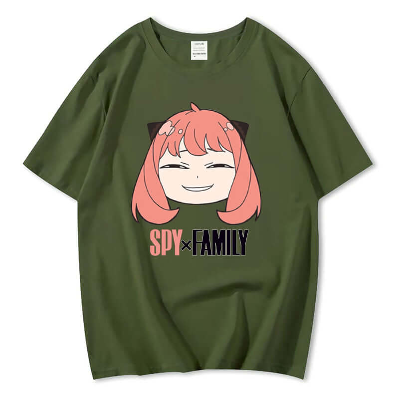 2022 new anime character spy play around the house printing round neck men and women short sleeve T-shirt one piece on behalf of the hair