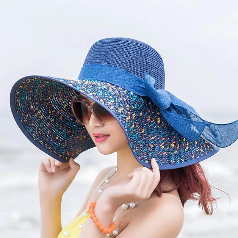 Manufacturers sell big brim hat shade straw hat female summer foldable sunscreen sun hat travel seaside vacation beach hat