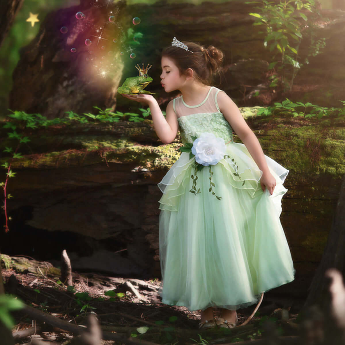 Frog prince princess tutu skirt halloween tiana Tiana cosplay costumes forest fairy tulle skirt