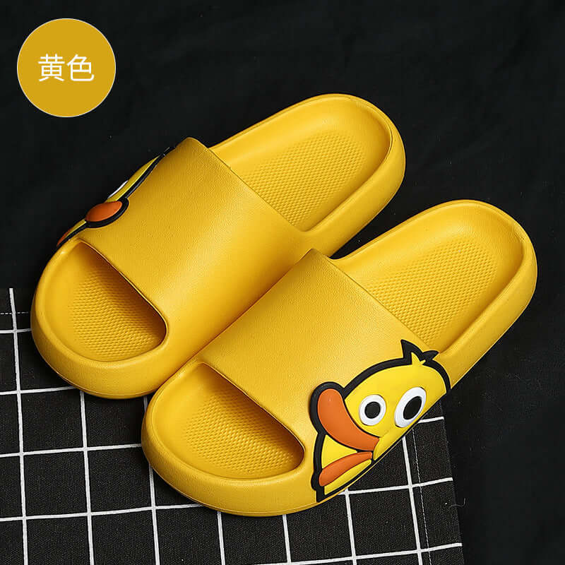 Slippers female summer wear 2021 new cartoon couple duck sandal slip women's beach casual thick bottom word drag