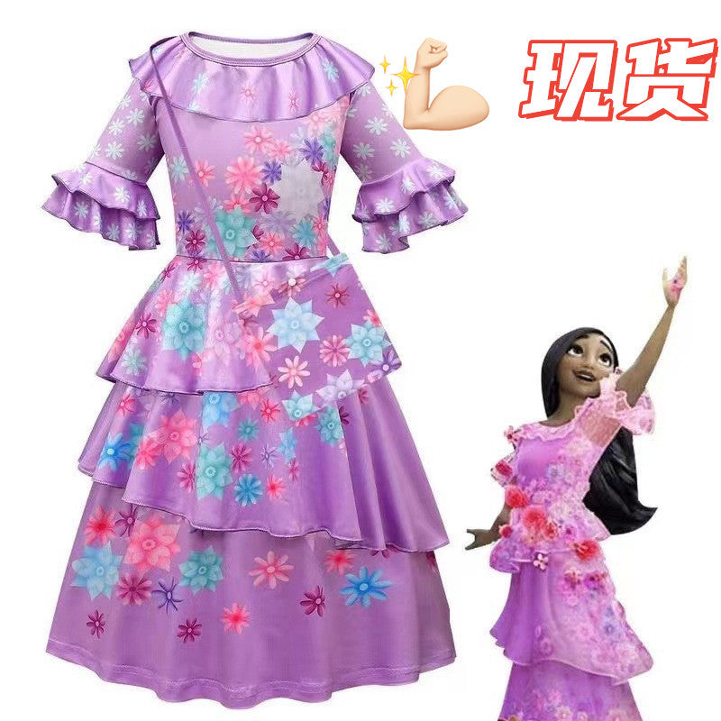 Europe and the United States Amazon children's clothing children's skirt magic full house series purple dress fluffy children's cute skirt