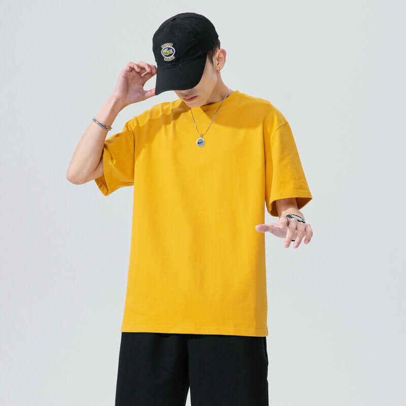 Short-sleeved T-shirt male 2021 new short sleeve T-shirt men's summer cotton bottoming shirt tide card loose trend summer dress