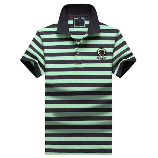 2022 manufacturers wholesale summer new large size men's short-sleeved polo shirt men's stripes embroidered logo short-sleeved T-shirt lapel