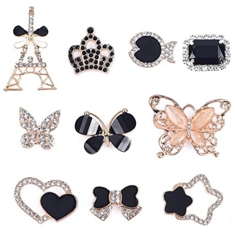 Amazon hot butterfly water drill buckle cave shoes buckle slippers sandals decoration accessories love alloy shoe buckle