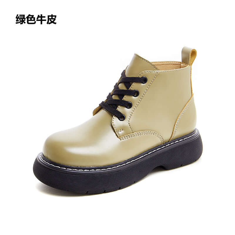 Thick bottom strap leather BV Martin boots female 2021 autumn new big shoes increase boots and ankle boots women's boots