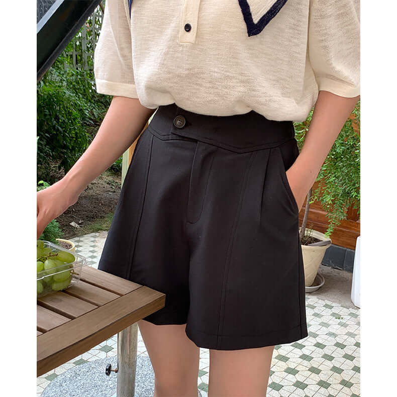 suit shorts female 2021 new summer casual pants high waist slim hairs five pants DX621